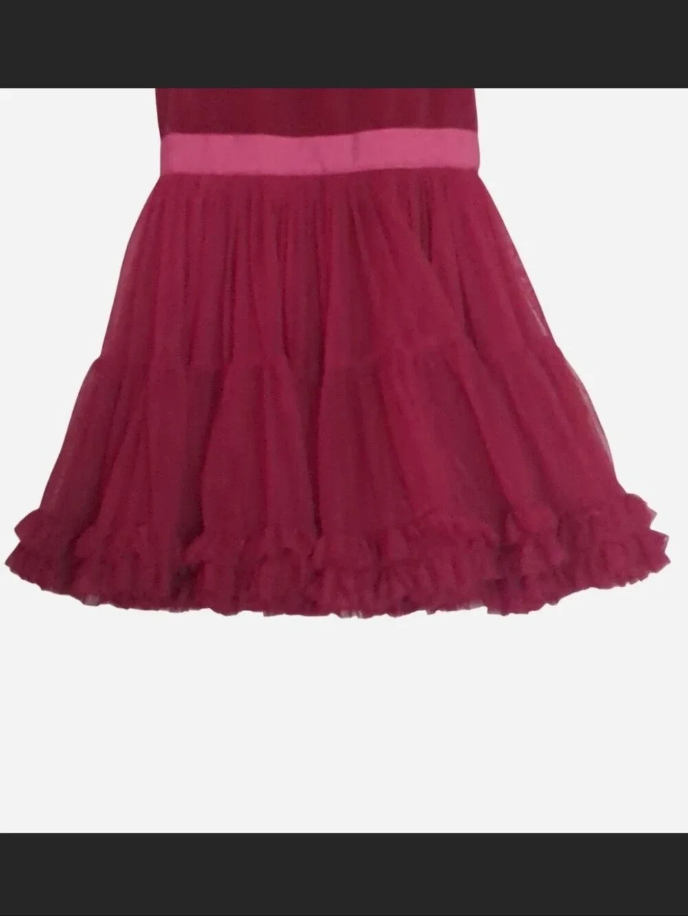 VINTAGE MINI BODEN CHERRY JAM VELVET TULLE PARTY DRESS 5-6 yr